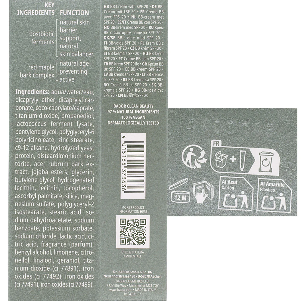 Babor Doctor Babor Microbiomic BB Cream 01 Light Spf20 40ml - crema colorata viso - Image 4