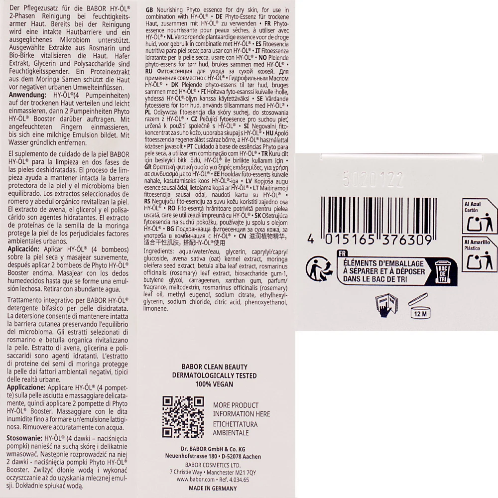 Babor Phyto HY-ÖL Booster Hydrating 100ml - detergente viso pelle secca - Image 2
