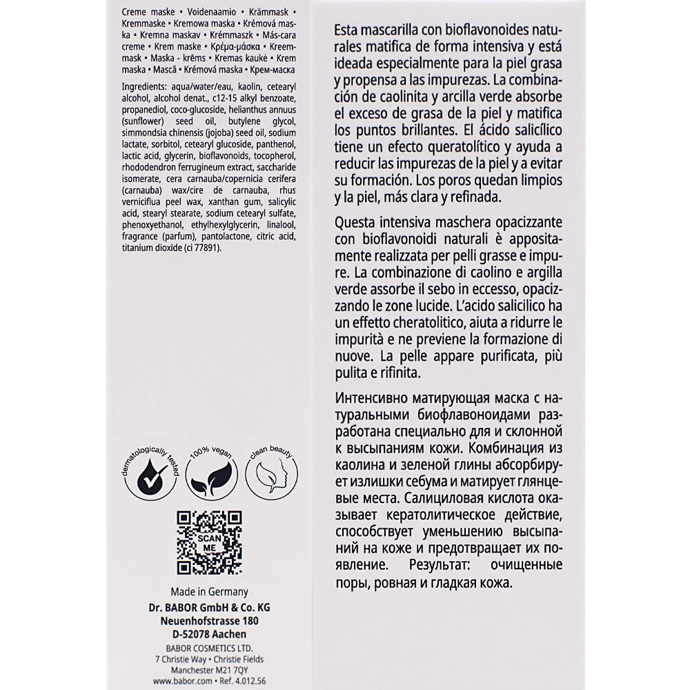Babor Skinovage Purifying Mask 50ml - maschera viso intensiva purificante - Image 2