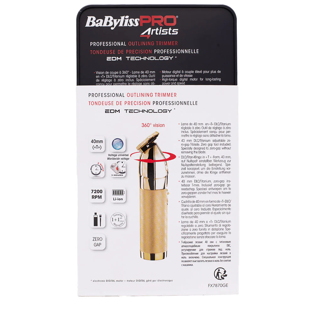 Babyliss Pro 4Artist  Gold Skeleton Trimmer FX7870GE - trimmer da rifinitura in metallo - Image 5