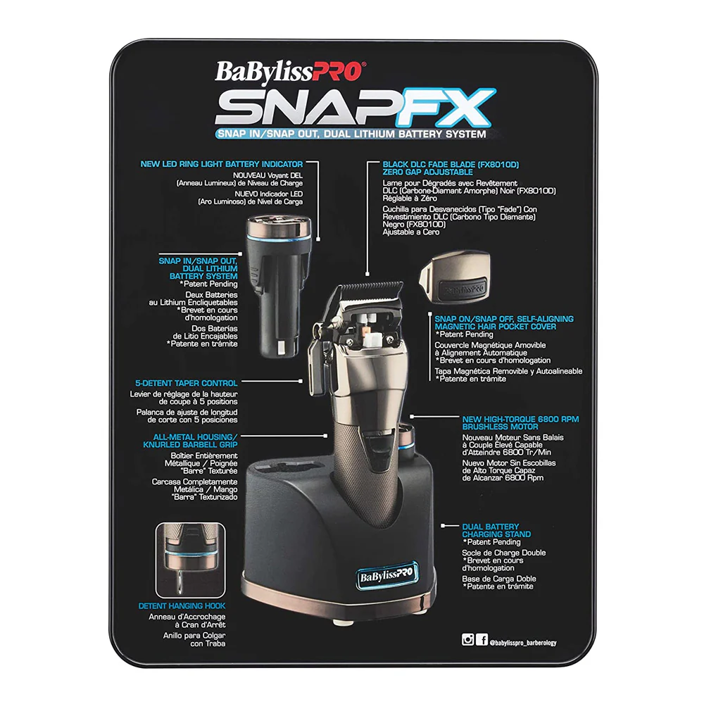 Babyliss Pro 4Artist Snapfx Clipper FX895E - clipper a doppia batteria al litio - Image 3