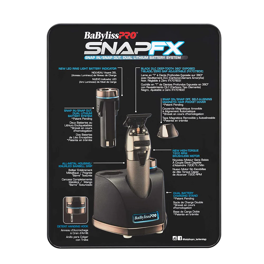 Babyliss Pro 4Artist Snapfx Trimmer FX797E - trimmer a doppia batteria al litio - Image 8