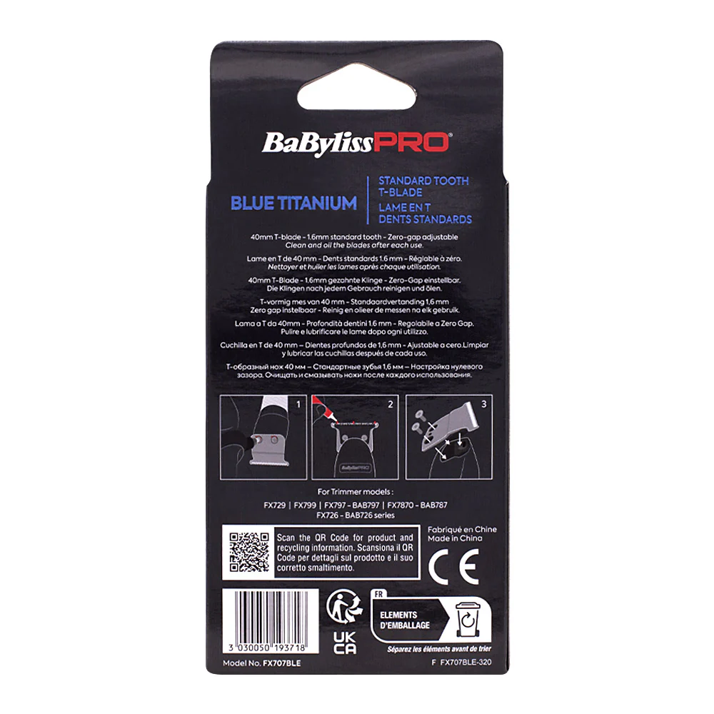 Babyliss Pro 4Artist Testina Blue Titanium per Trimmer FXONE - Image 2