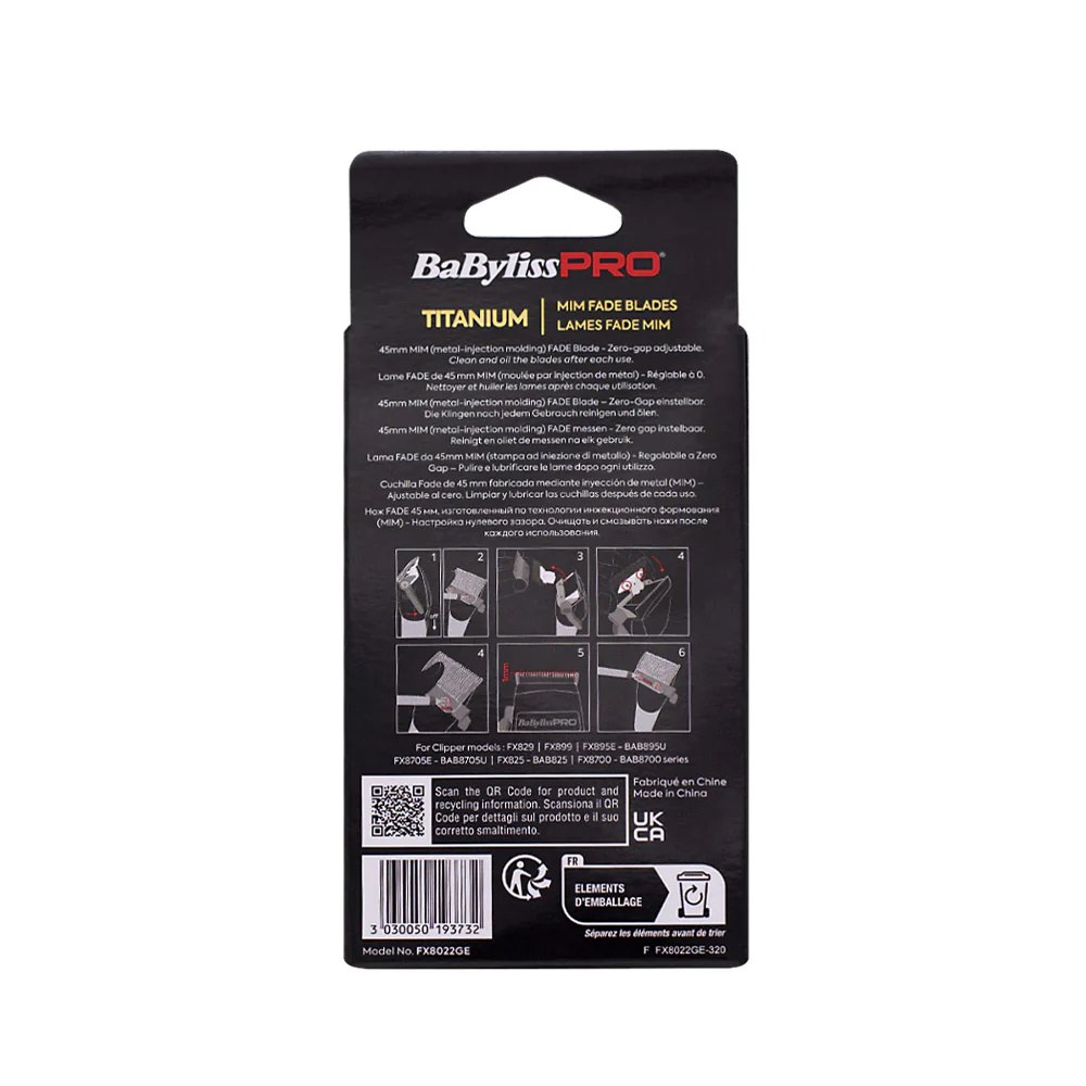 Babyliss Pro 4Artist Testina Titanium Gold Fade per Clipper FXONE - Image 2