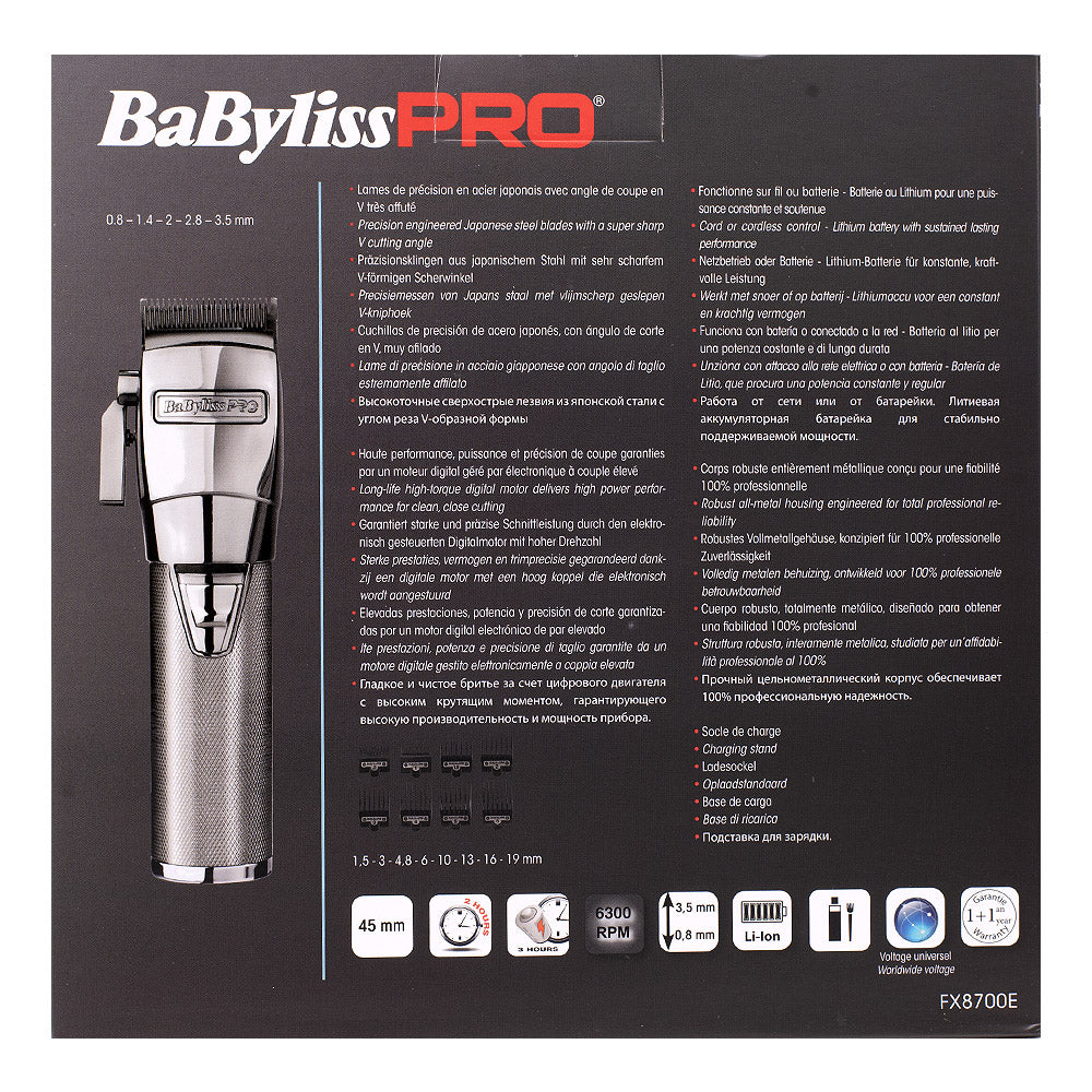 Babyliss Pro Tosatrici/Tagliacapelli Clipper Chrome FX8700E - Image 5