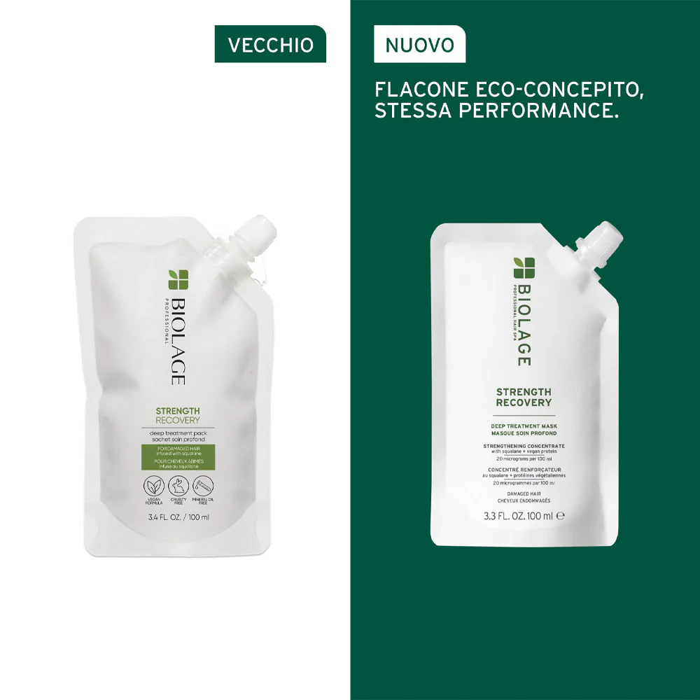 Biolage Professinal Hair Spa Strenght Recovery Deep Treatment Pack 100ml - trattamento capelli danneggiati - Image 2