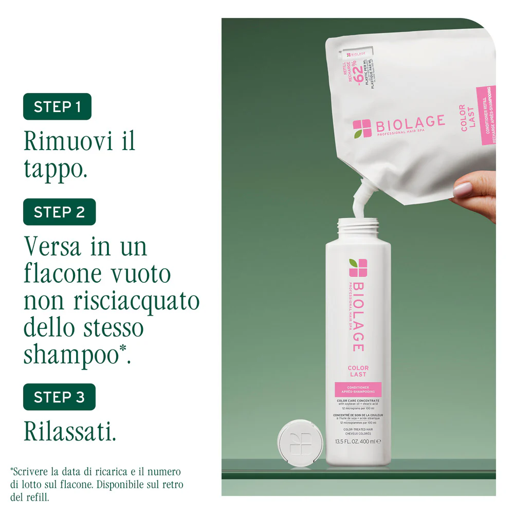 Biolage Professional Hair Spa Color Last Refill Conditioner 500ml - balsamo protezione colore - Image 4