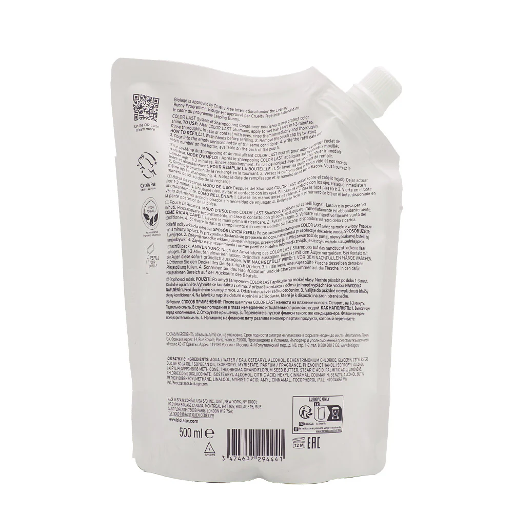 Biolage Professional Hair Spa Color Last Refill Conditioner 500ml - balsamo protezione colore - Image 8