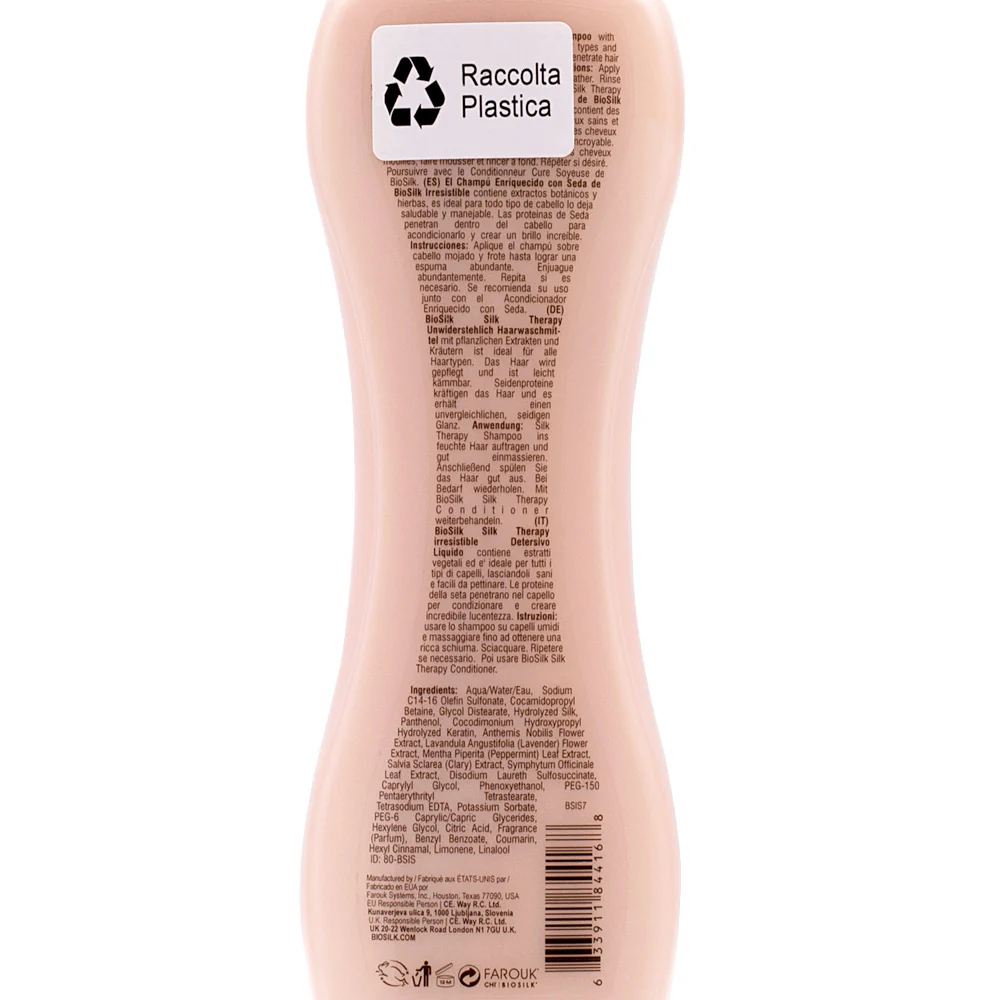 Biosilk Silk Therapy Irresistible Shampoo 207ml - shampoo illuminante - Image 2