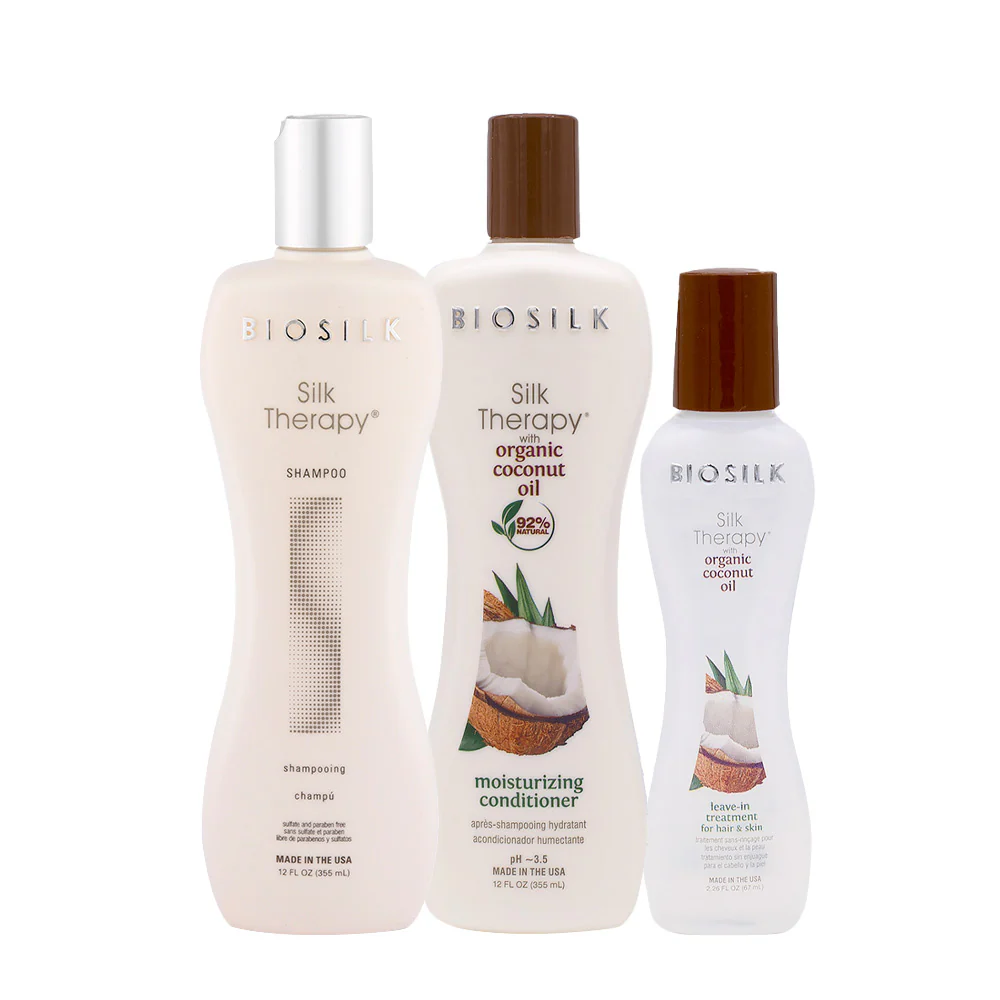 Biosilk Silk Therapy Shampoo 355ml Balsamo Idratante 355ml Leave In Treatment 67ml