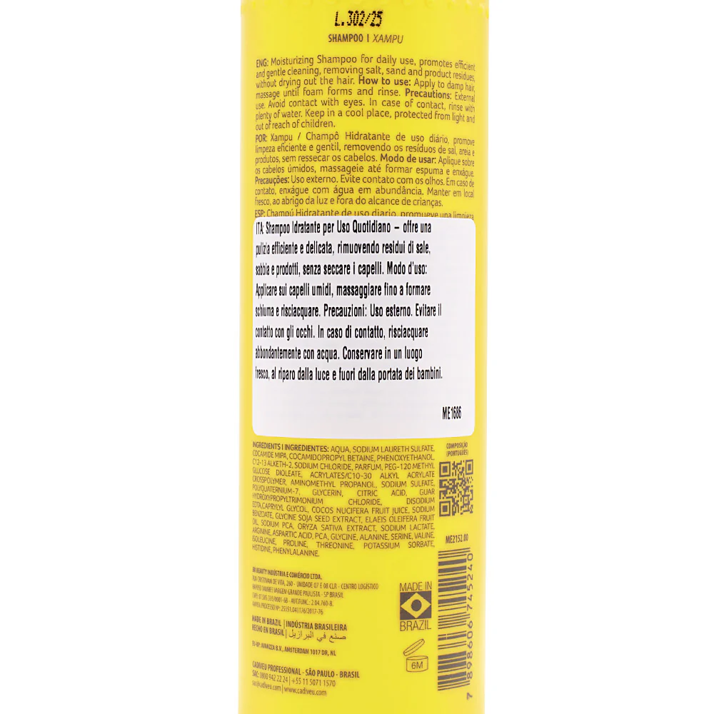 Cadiveu Sol Do Rio Professional Shampoo 250ml - shampoo idratante uso quotidiano - Image 2