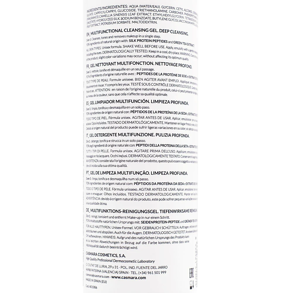Casmara Cleanser 3 in 1 Deep Cleanser 500ml - gel detergente viso 3in1 - Image 2