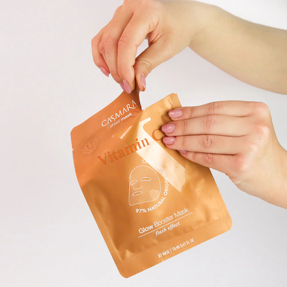 Casmara Sheet Mask Vitamin C 10pz - maschera viso in tessuto illuminante - Image 2