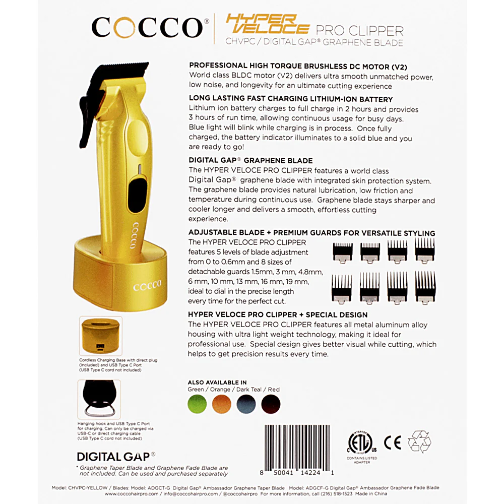 Cocco Hyperveloce Pro Clipper Yellow - tagliacapelli - Image 6