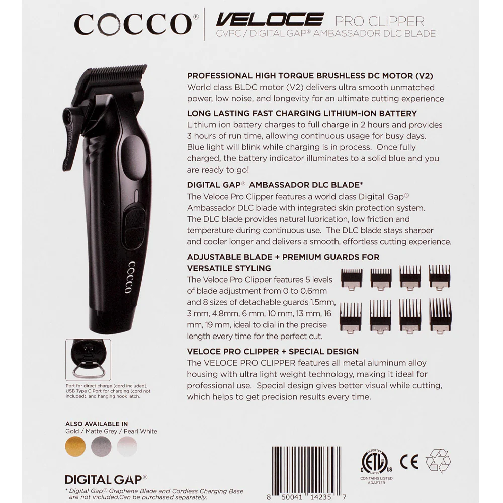 Cocco Veloce Pro Clipper Matte Black  - tagliacapelli - Image 6