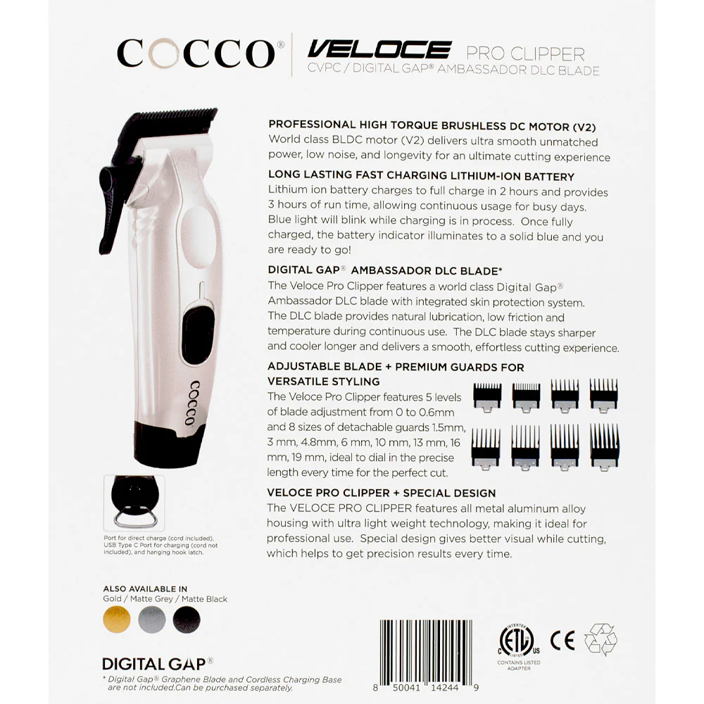 Cocco Veloce Pro Clipper Pearl White - tagliacapelli - Image 6
