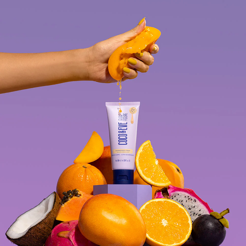 Coco & Eve Glow Figure Whipped Body Cream Tropical Mango 60ml - crema corpo idratante - Image 4