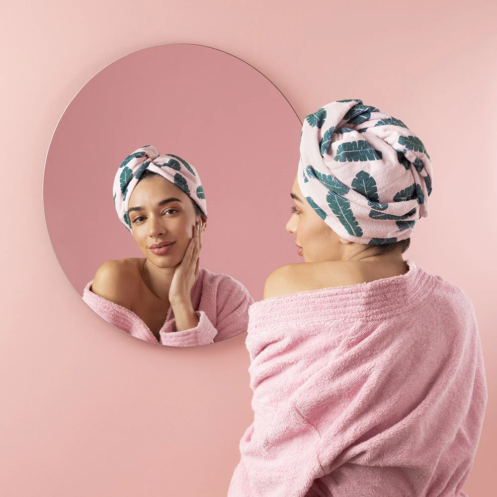 Coco & Eve Microfibre Towel Wrap Leaf Print - asciugamano in microfibra - Image 3