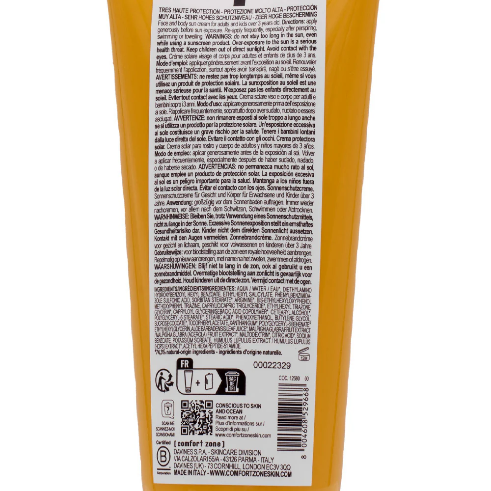 Comfort Zone Sun Soul Family Face & Body Cream SPF50+ 200ml - crema solare protettiva - Image 2