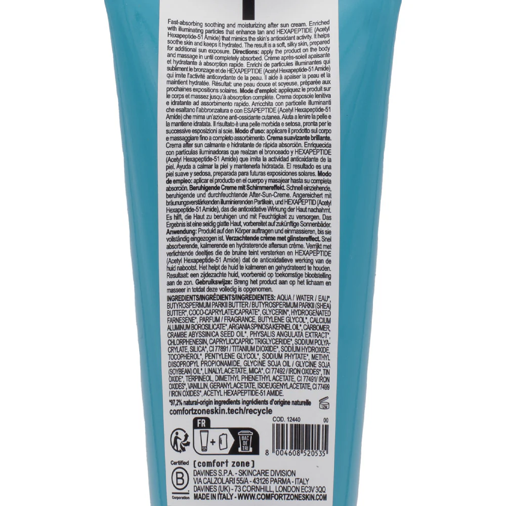 Comfort Zone Sun Soul Glow Aftersun 200ml- crema illuminante lenitiva - Image 3