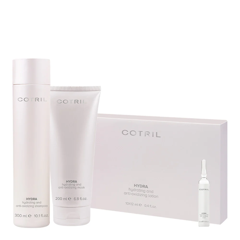 Cotril Hydra Hydrating and antioxidizing Shampoo 300ml Mask 200ml Lotion 10x12ml