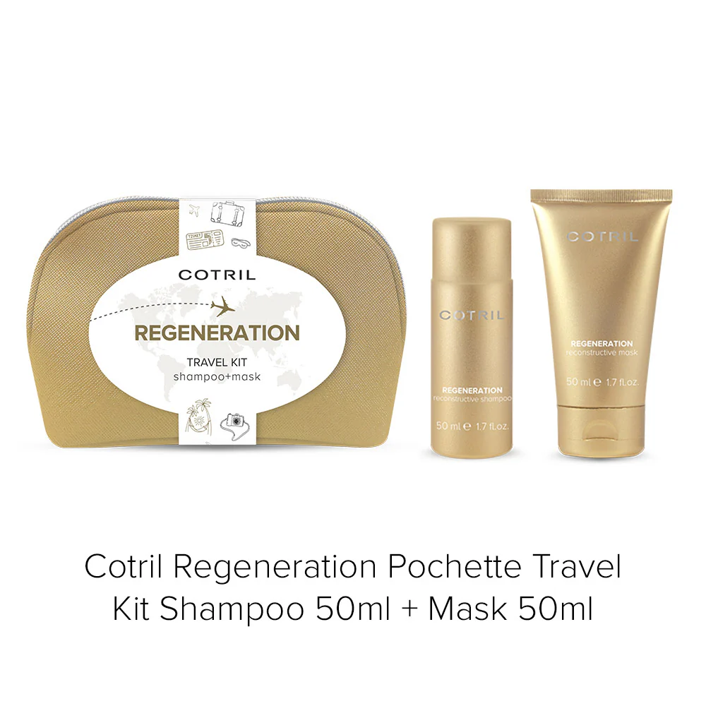 Cotril Regeneration Pochette Travel Kit Shampoo 50ml + Mask 50ml - kit da viaggio - Image 2