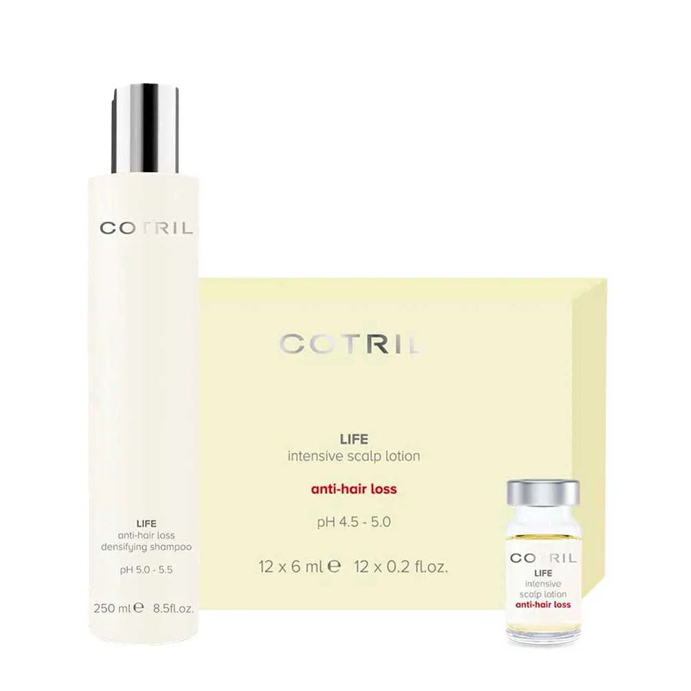 Cotril Scalp Care Life Anti Hair Loss & Densifying Shampoo 250ml Scalp Lotion 12x6ml