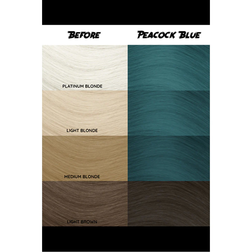 Crazy Color Peacock Blue no 45, 100ml - crema colorante blu pavone - Image 2