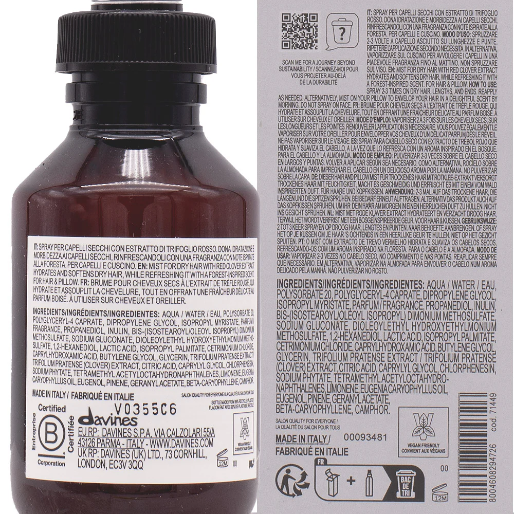 Davines Naturaltech Revitalizing Hair Mist 100ml- profumo idratante per capelli secchi - Image 2