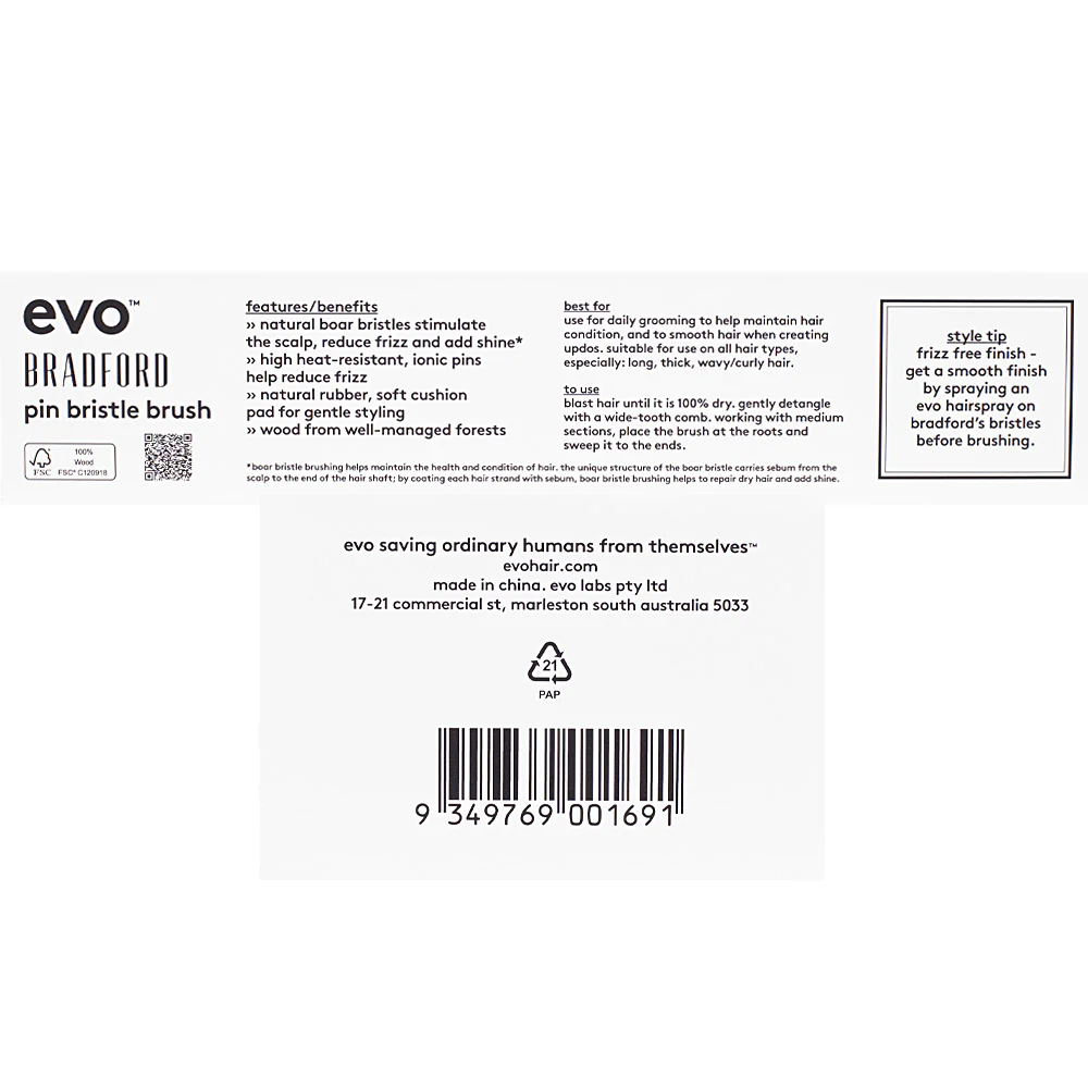 Evo Bradford Pin Bristle Brush - spazzola in setole - Image 3