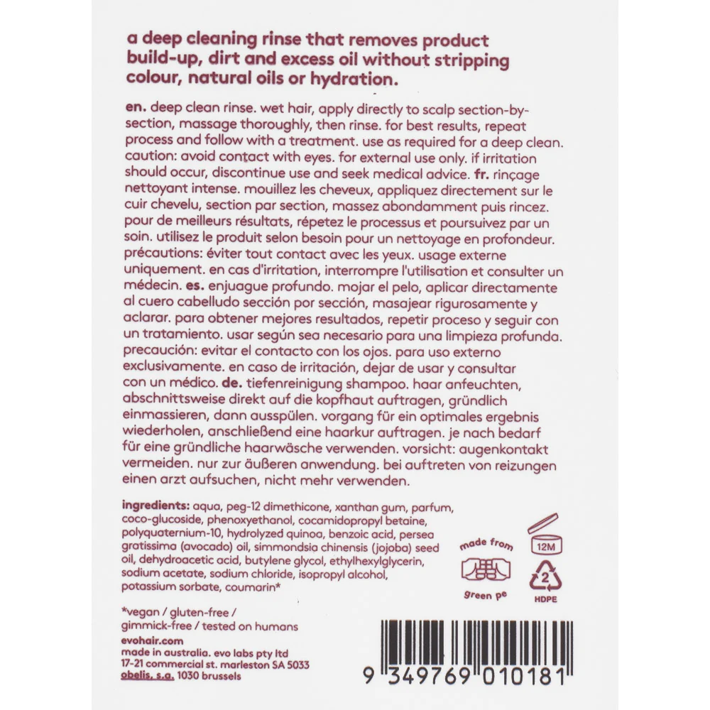 Evo Curl Springsclean Deep Cleaning Rinse 300ml - trattamento purificante - Image 2