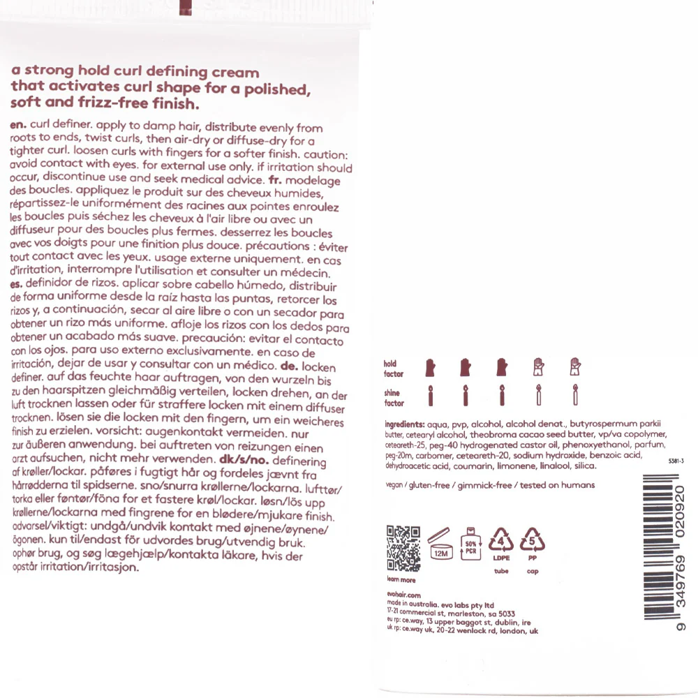 Evo Curl Total Recoil Curl Definer 200ml - crema definizione ricci - Image 2