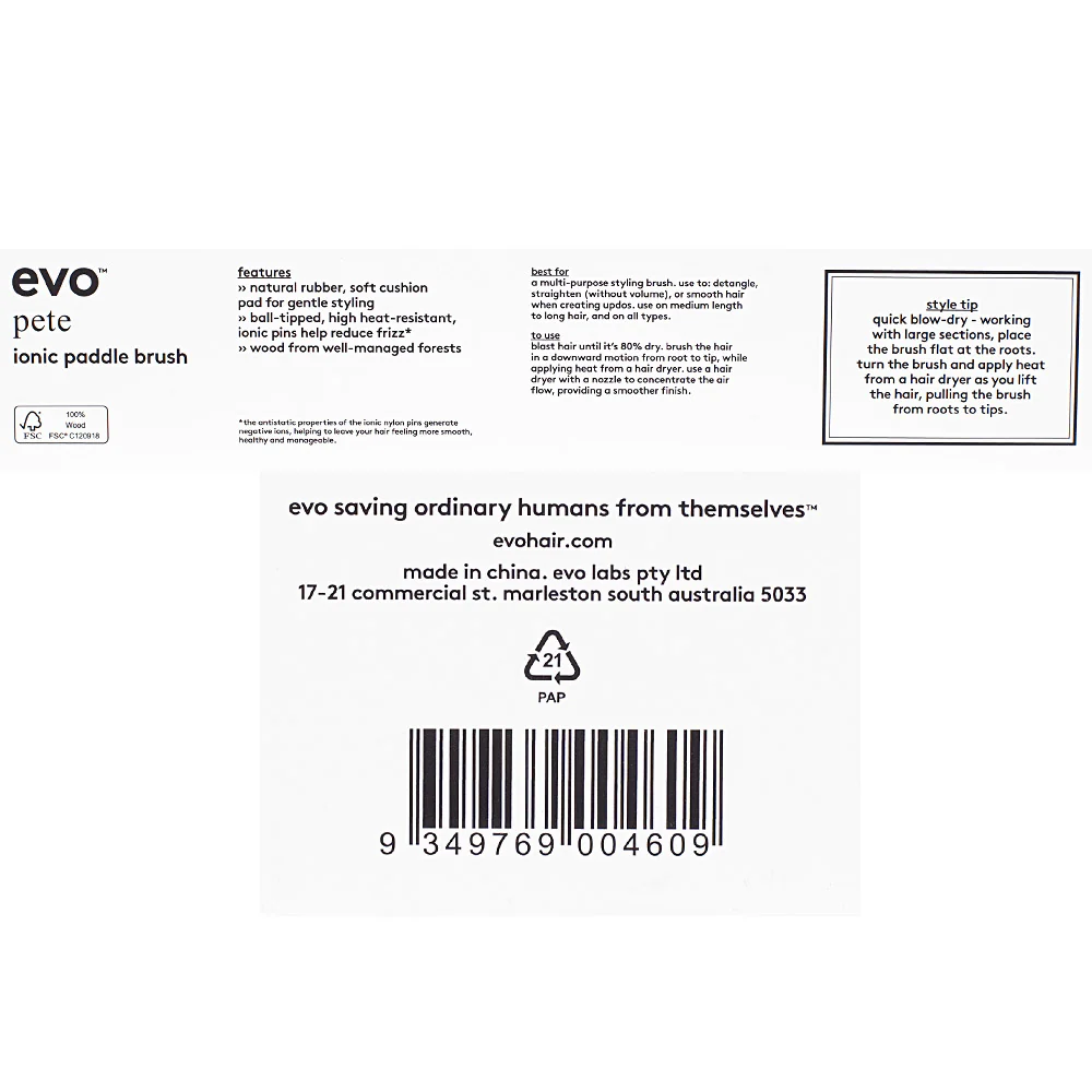 Evo Pete Ionic Paddle Brush - spazzola piatta - Image 3