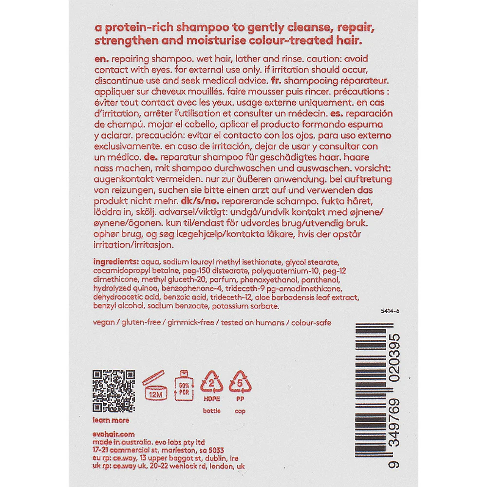 Evo Repair Ritual Salvation Repairing Shampoo 300ml - shampoo ristrutturante - Image 2