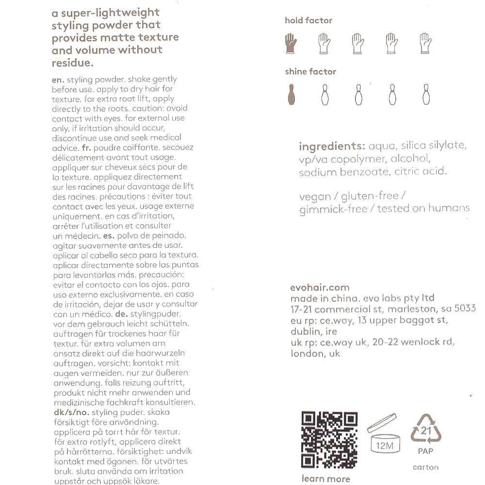 Evo Style Haze Styling Powder Spray 50ml - polvere volumizzante - Image 2