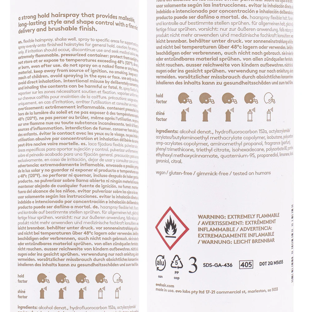 Evo Style Miss Malleable Flexible Hairspray 300ml - lacca tenuta forte - Image 2