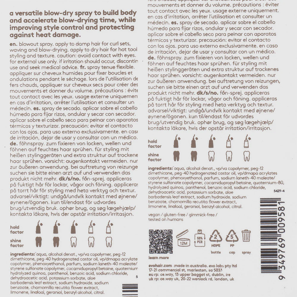 Evo Style Mister Fantastic Blowout Spray 200ml - spray per asciugatura - Image 2