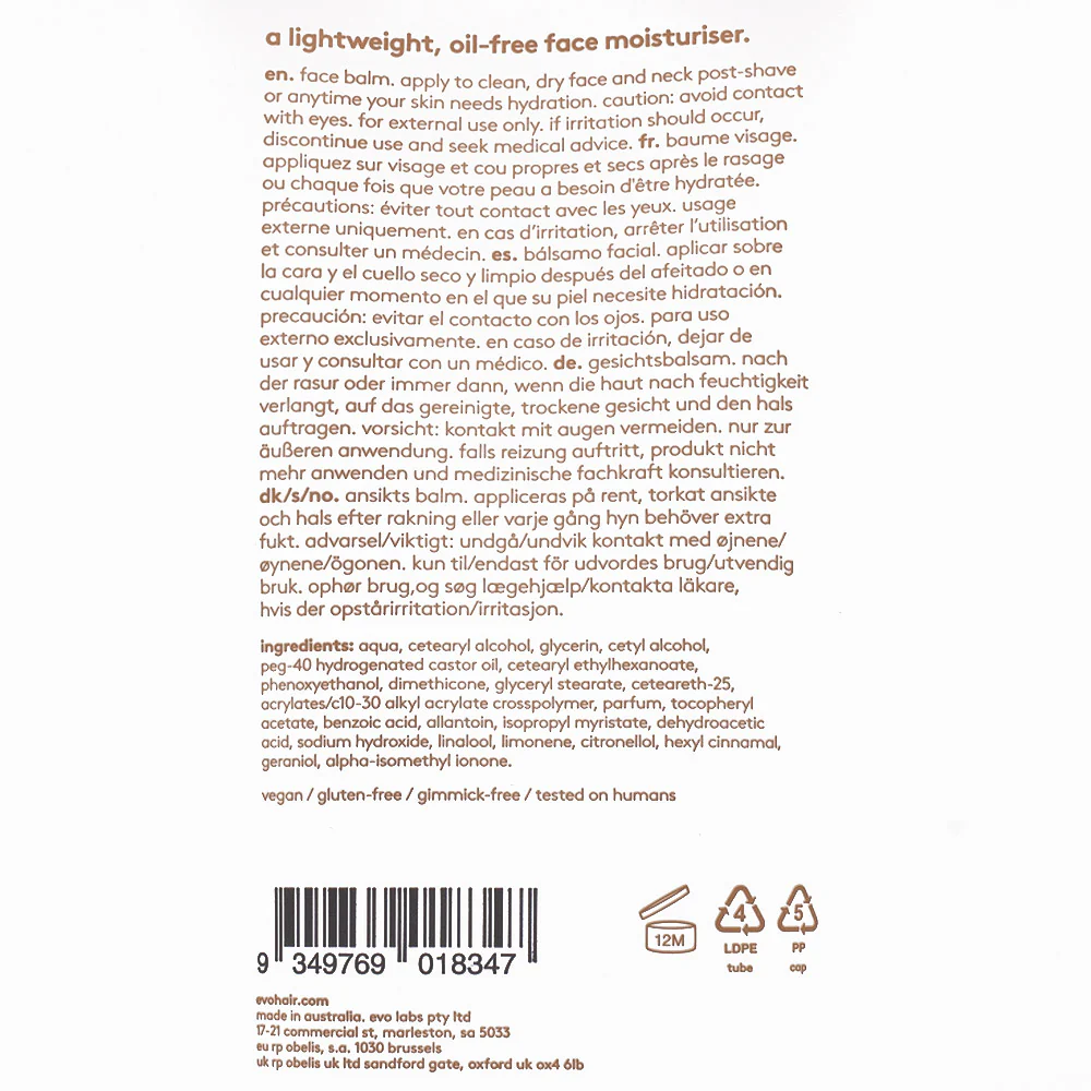 Evo Winners Face Balm 150ml - crema idratante viso - Image 2