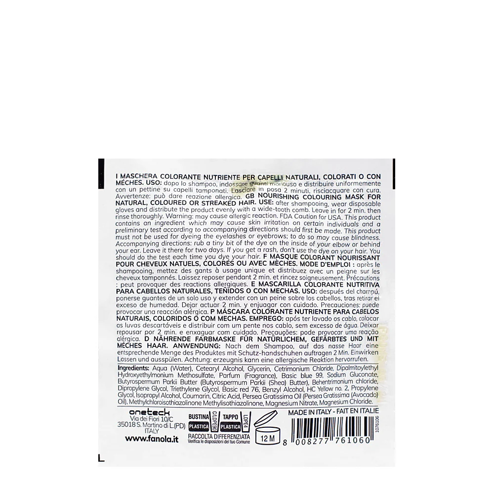 Fanola Color Mask Total Black 30ml - colore semipermanente nero - Image 2