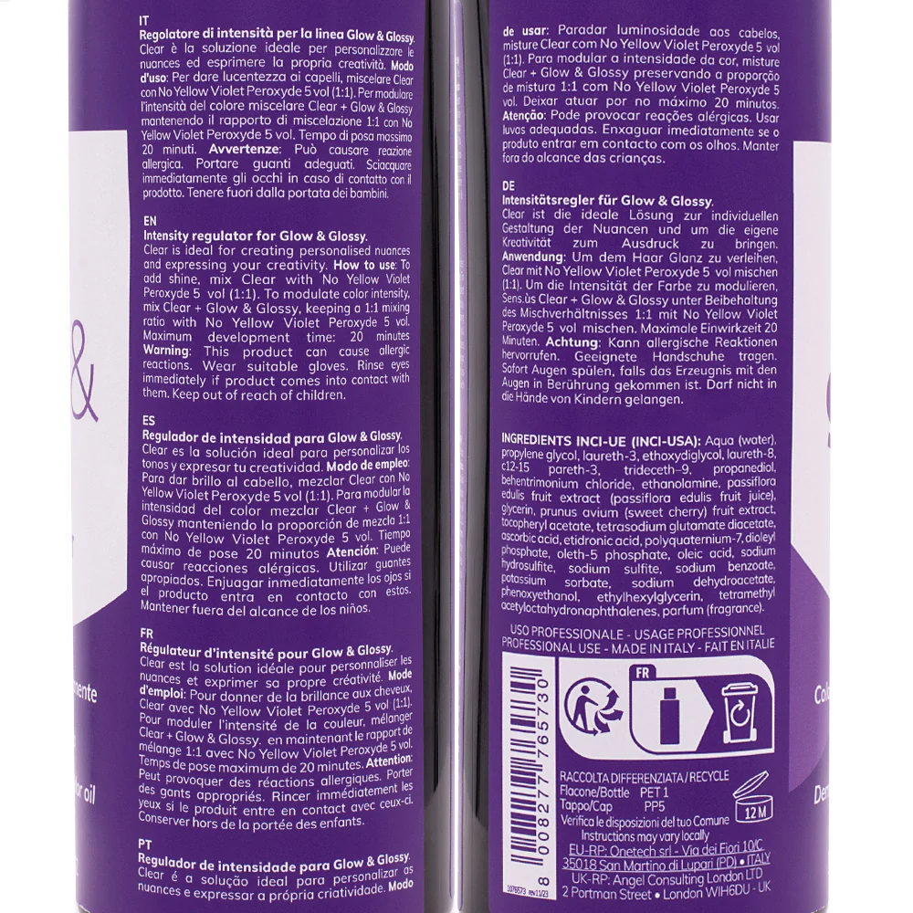 Fanola Glow & Glossy Oil Toner Clear 500ml - colorazione demi permanente in olio - Image 2