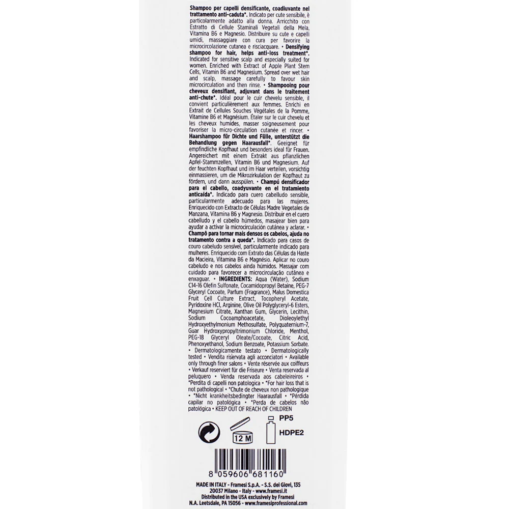 Framesi Morphosis Densifying Shampoo 1000ml - shampoo densificante anticaduta - Image 2