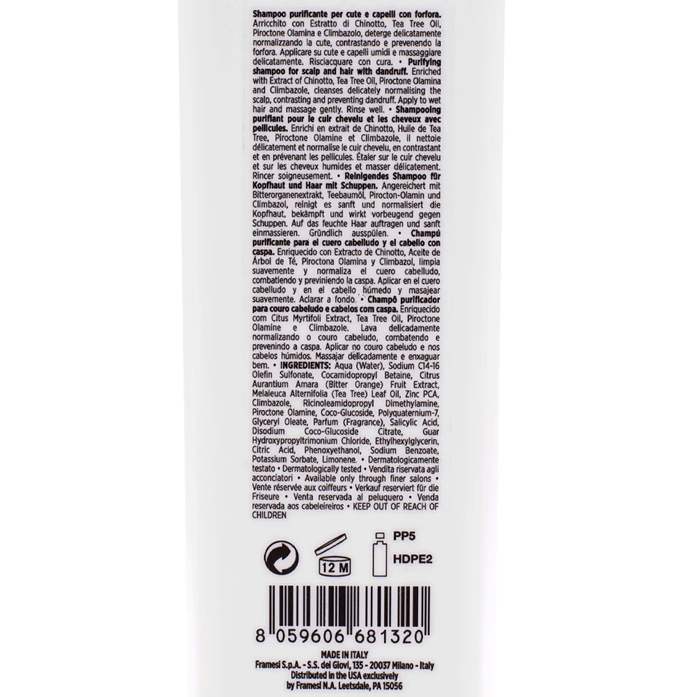 Framesi Morphosis Purifying Shampoo 250ml - shampoo anti-forfora - Image 2