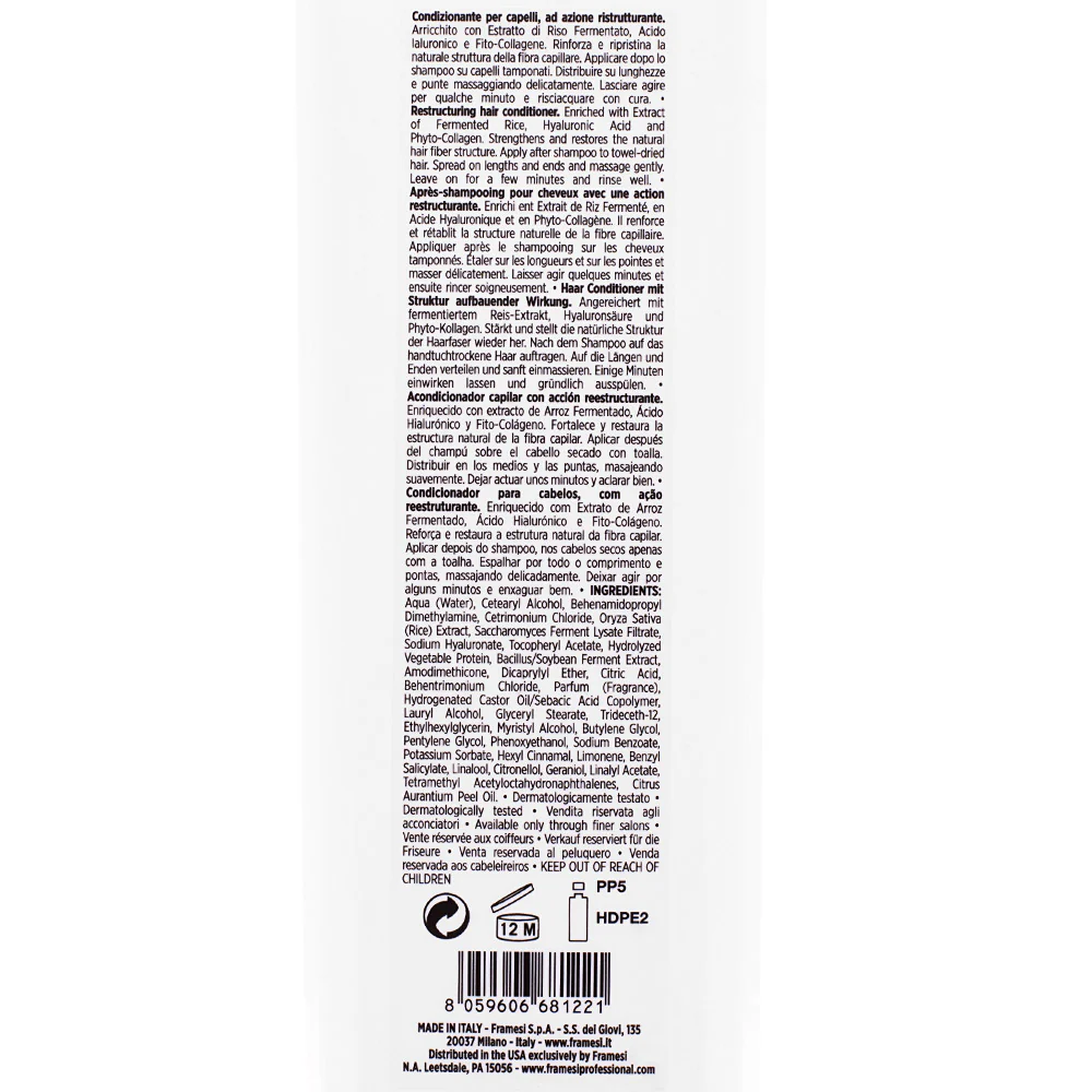 Framesi Morphosis Restructure Conditioner 1000ml - balsamo ristrutturante capelli danneggiati - Image 2