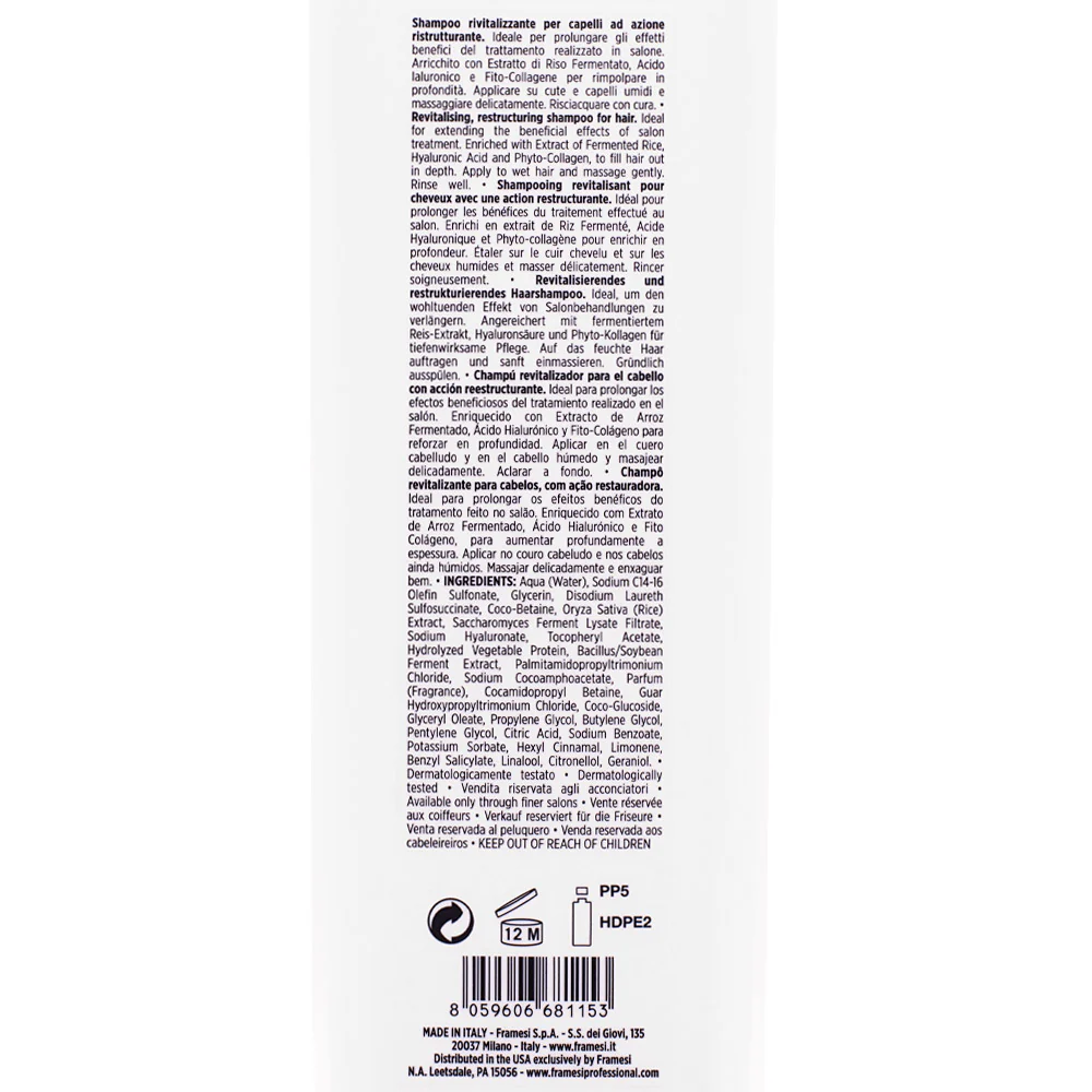 Framesi Morphosis Restructure Shampoo 1000ml - shampoo ristrutturante capelli danneggiati - Image 2