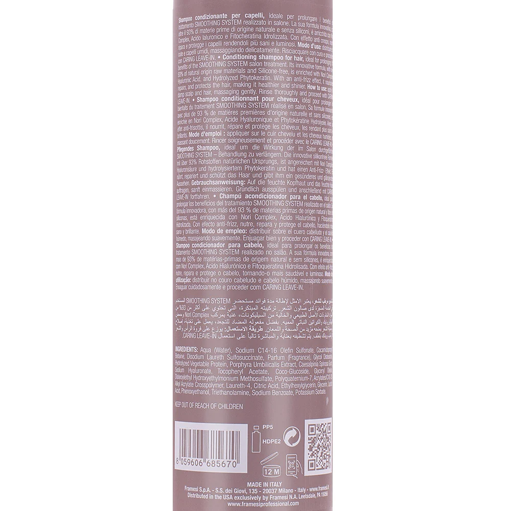 Framesi Smoothing System Caring Shampoo 250ml - shampoo anti crespo - Image 2