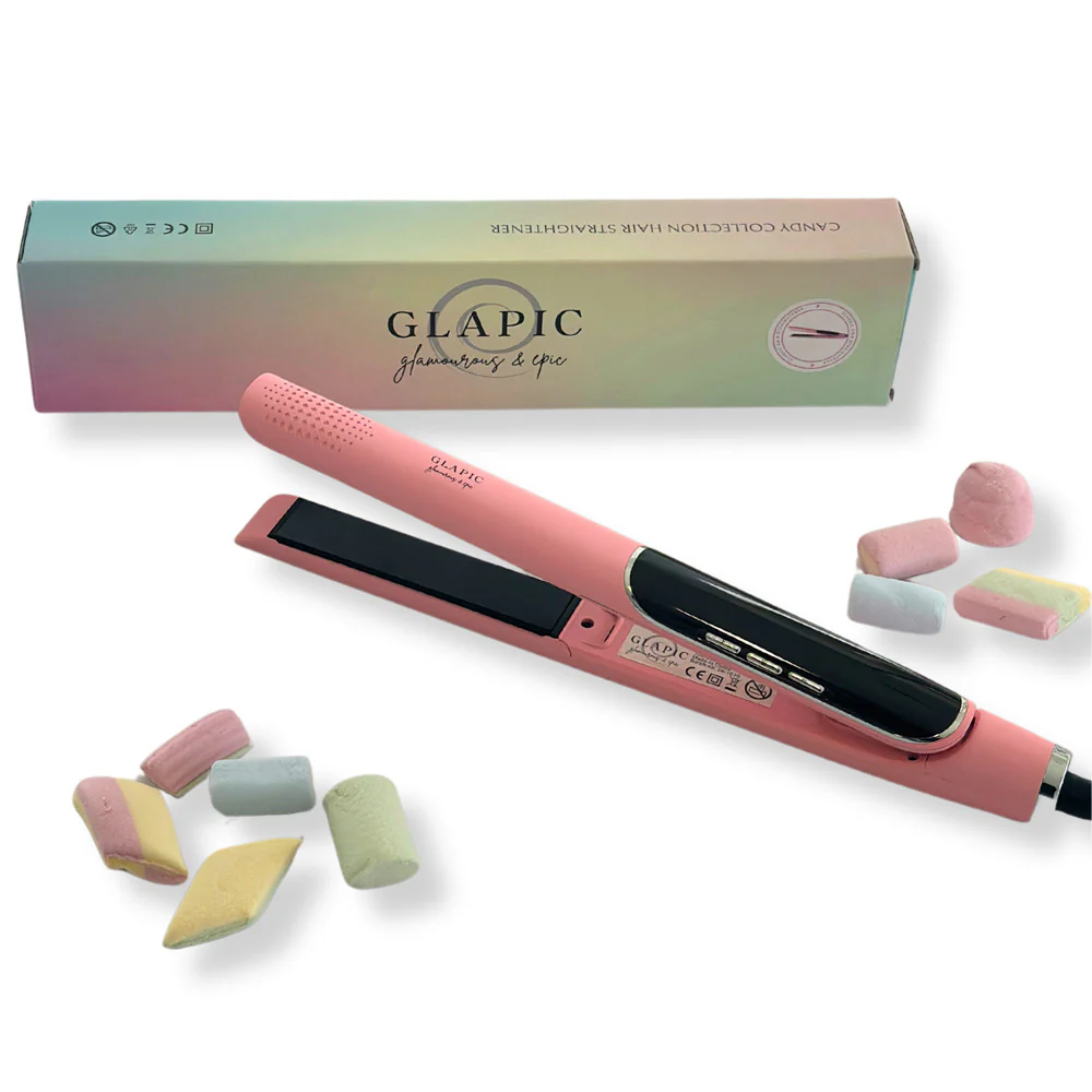 Glapic Bublegum Pink Classic Hair Straightener - piastra rosa pastello - Image 2
