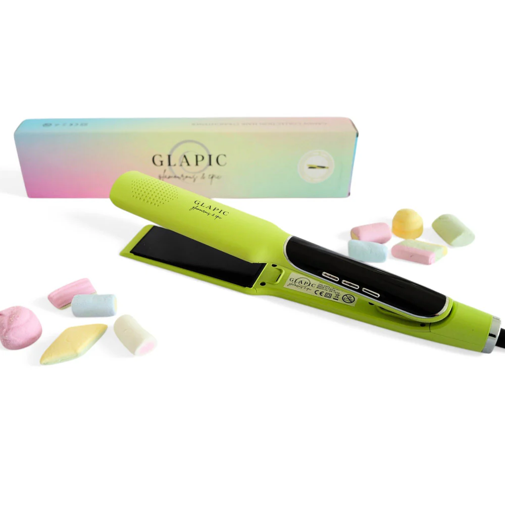 Glapic Lime Yellow Large Hair Straightener - piastra giallo lime - Image 2