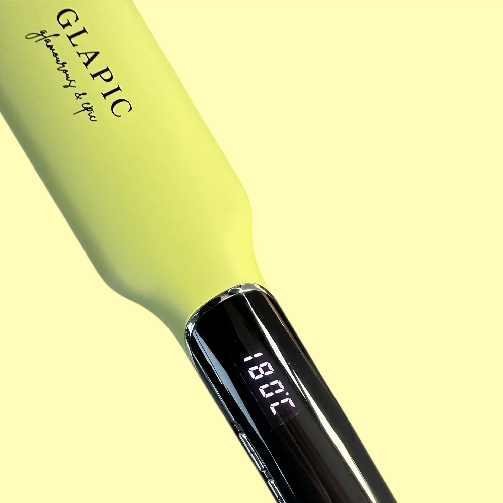 Glapic Lime Yellow Large Hair Straightener - piastra giallo lime - Image 5