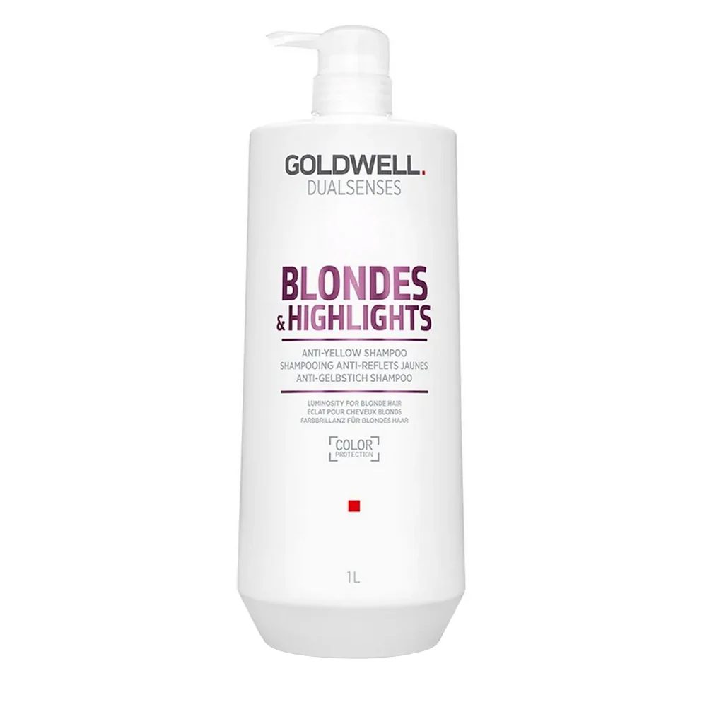 Goldwell Dualsenses Blonde & Highlights Anti-Yellow Shampoo 1000ml - shampoo antigiallo per capelli colorati o naturali