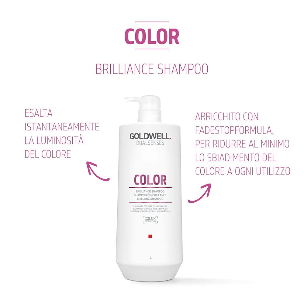 Goldwell Dualsenses Color Brilliance Shampoo1000ml - shampoo illuminante per capelli fini o medi - Image 2